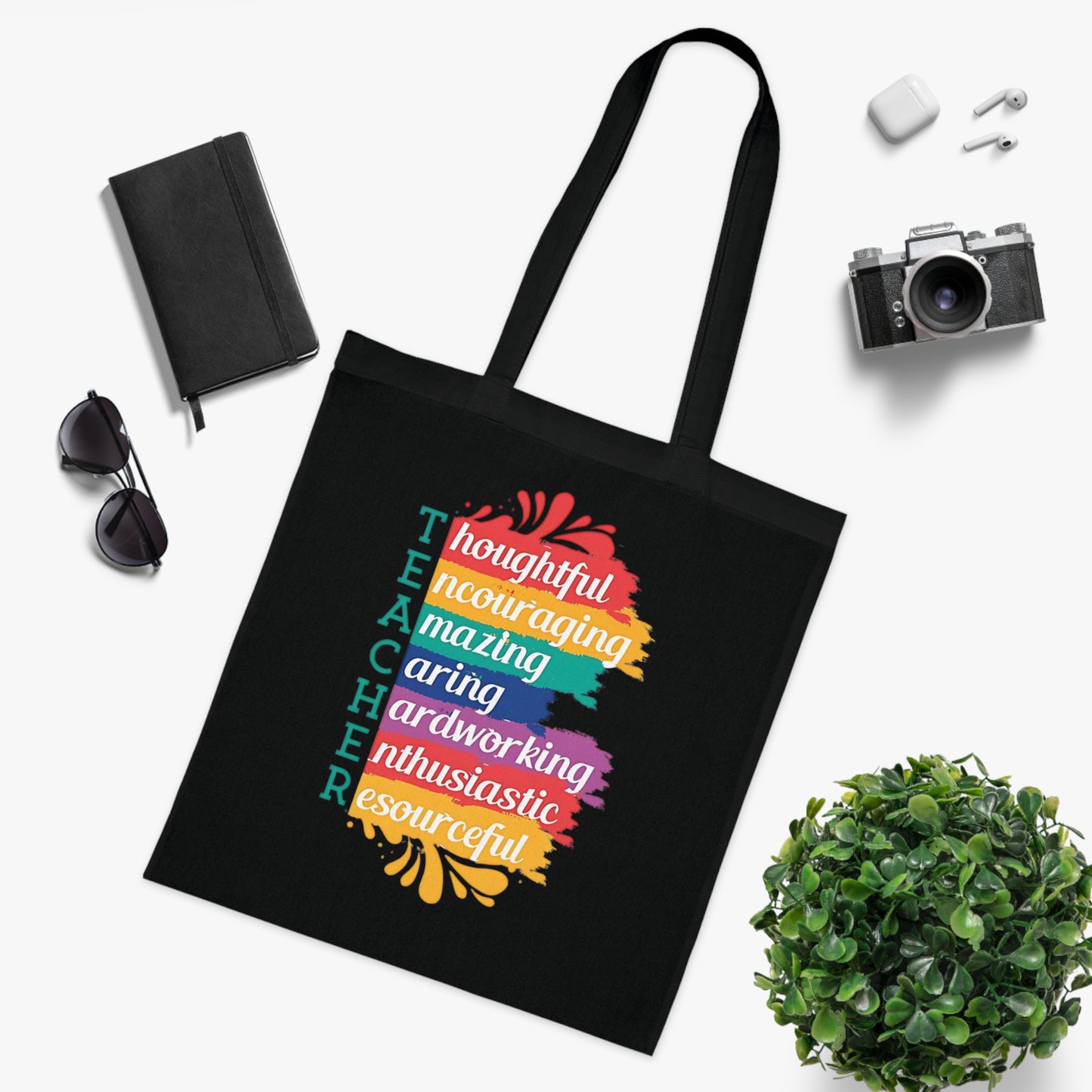 Teacher Appreciation Cotton Tote | Bag for Work | School | Everyday Use | Reusable Teacher Tote Bag |Trendy | Functional | Eco-Friendly | Carry Bag