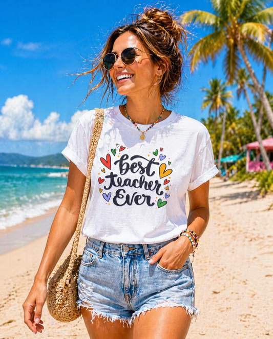 Best Teacher Ever T-Shirt | Cute Teacher Appreciation Graphic Tee | Unisex T-shirt
