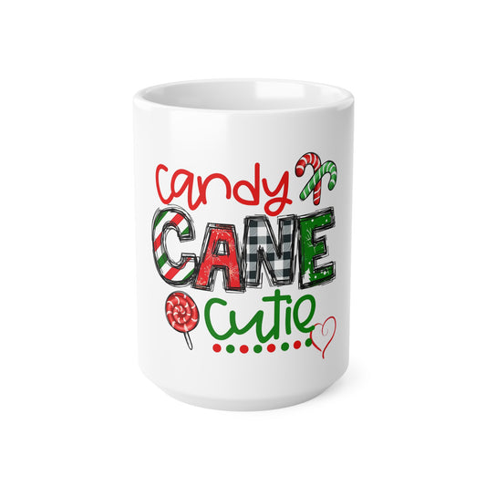 Candy Cane Cutie Christmas Mug | Funny Holiday Coffee Cup | Cute Christmas Mug for Women | Festive Candy Cane Drinkware | Christmas Gift Idea | Ceramic Coffee Cups, 11oz | 15oz