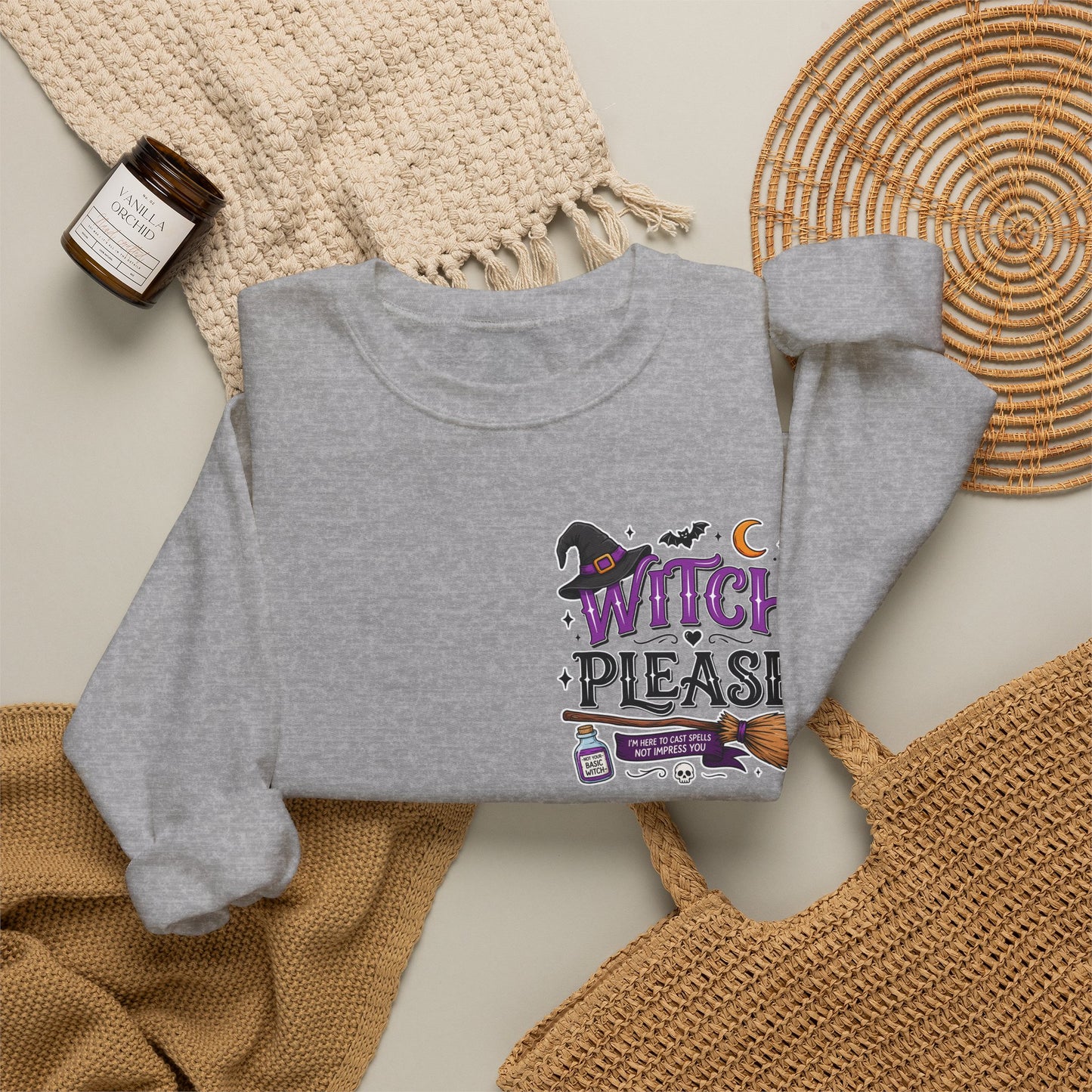 Witch Halloween | Ghost Sweatshirt | Autumn Sweatshirt | Fall Sweatshirt | Trendy Sweatshirt | Unisex Sweatshirt | Oversized Sweatshirt