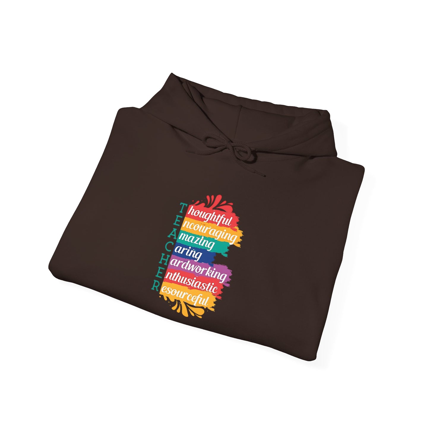 Teacher Appreciation Hoodie | Inspirational Teacher Gift Sweatshirt | Colorful Graphic Hoodie for Educators | Librarian Rainbow Acrostic Hoodie | Proud Book Lover Sweatshirt