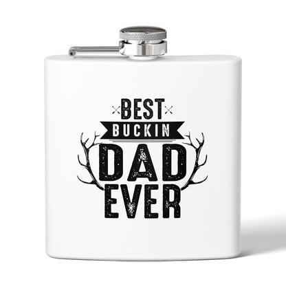 Best Buckin Dad Ever Stainless Steel Flask |  6oz Fathers Day Gift | 6 oz | Best Buckin Dad Ever Flask | Funny Father’s Day Gift | Stainless Steel Hip Flask for Dad