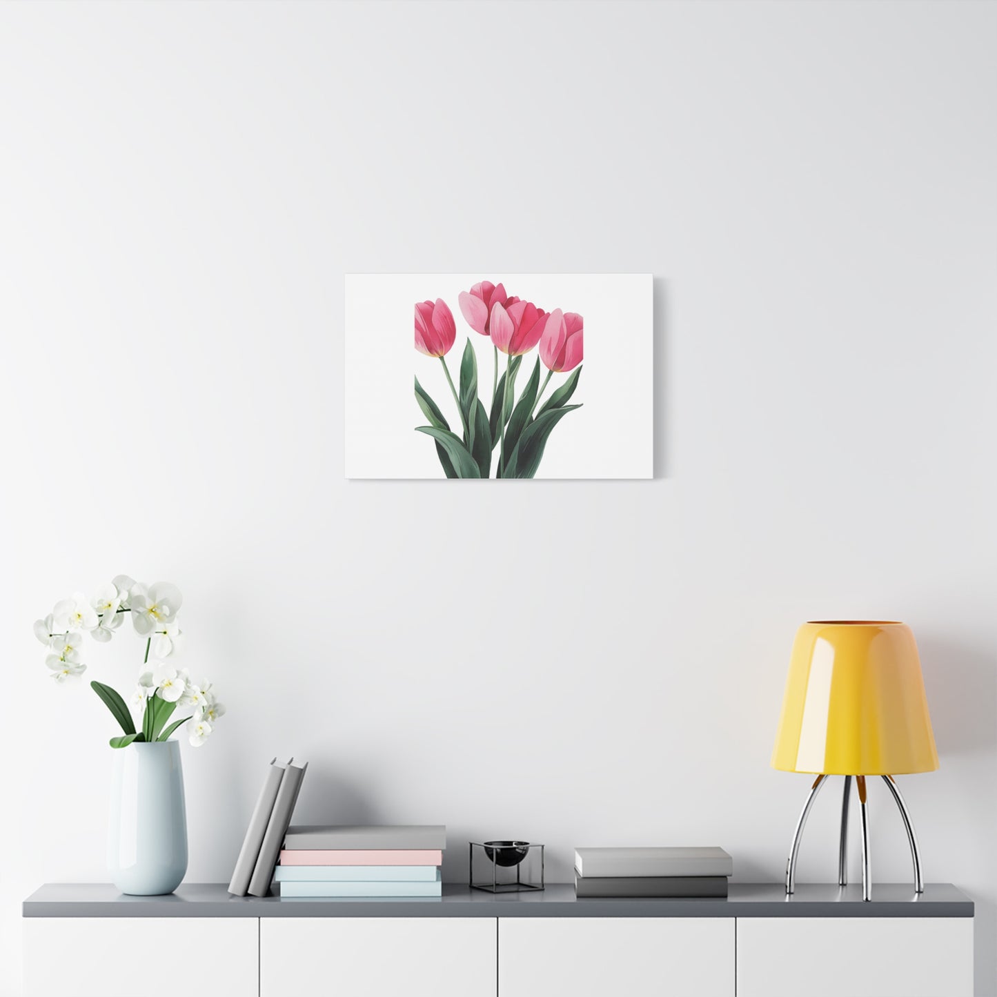 Pink Tulip Bouquet Wall Art Print | Elegant Floral Botanical Decor