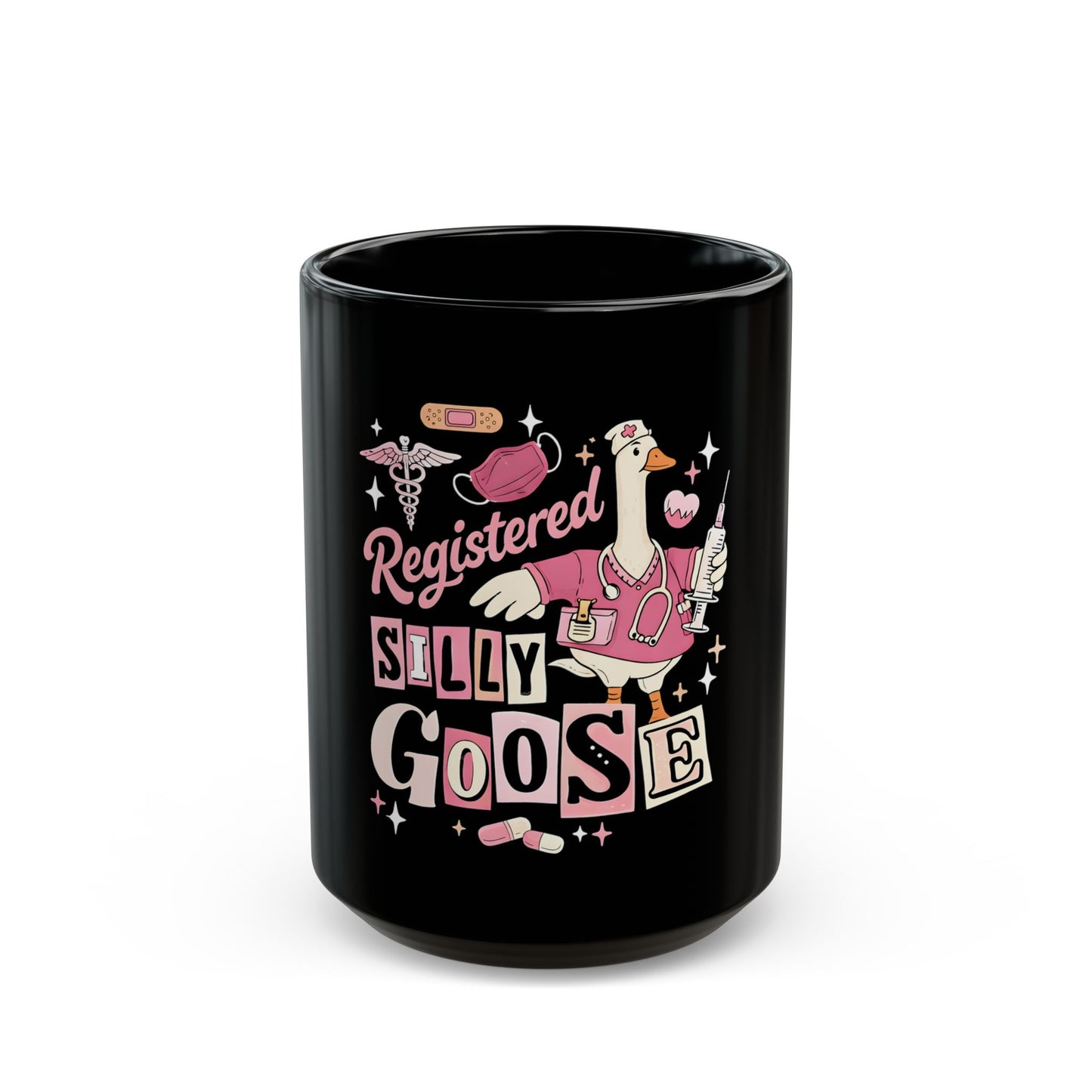 Silly Goose Nurse Mug | Funny Nurse Coffee Mug | Cute RN Gift | Black Mug