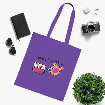 Tote Bag | Go Spread It | Go Spread The Gospel Tote Bag | Christian Canvas Tote Bag for Church | Bible Study | Everyday Use