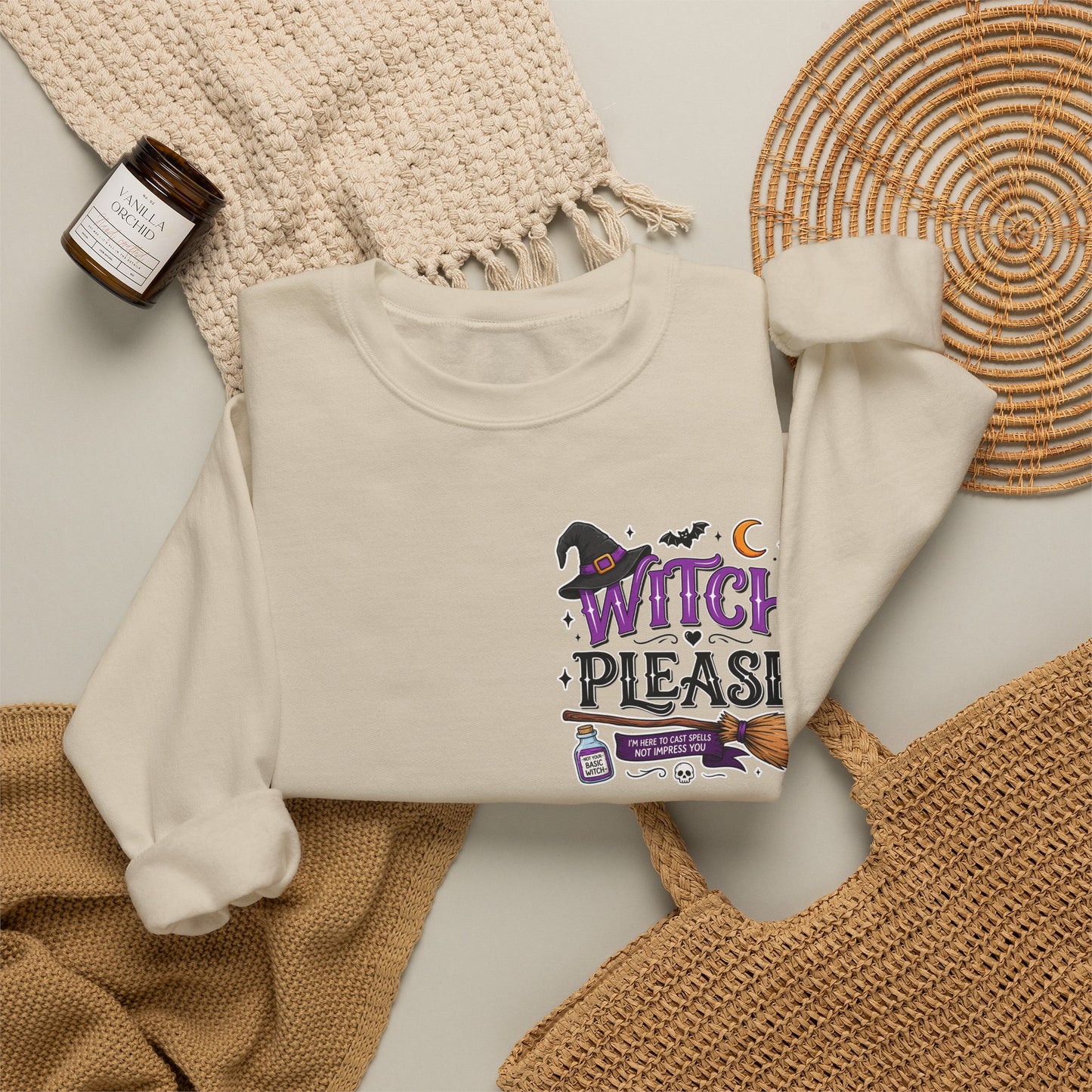 Witch Halloween | Ghost Sweatshirt | Autumn Sweatshirt | Fall Sweatshirt | Trendy Sweatshirt | Unisex Sweatshirt | Oversized Sweatshirt