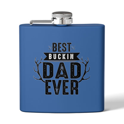 Best Buckin Dad Ever Stainless Steel Flask |  6oz Fathers Day Gift | 6 oz | Best Buckin Dad Ever Flask | Funny Father’s Day Gift | Stainless Steel Hip Flask for Dad