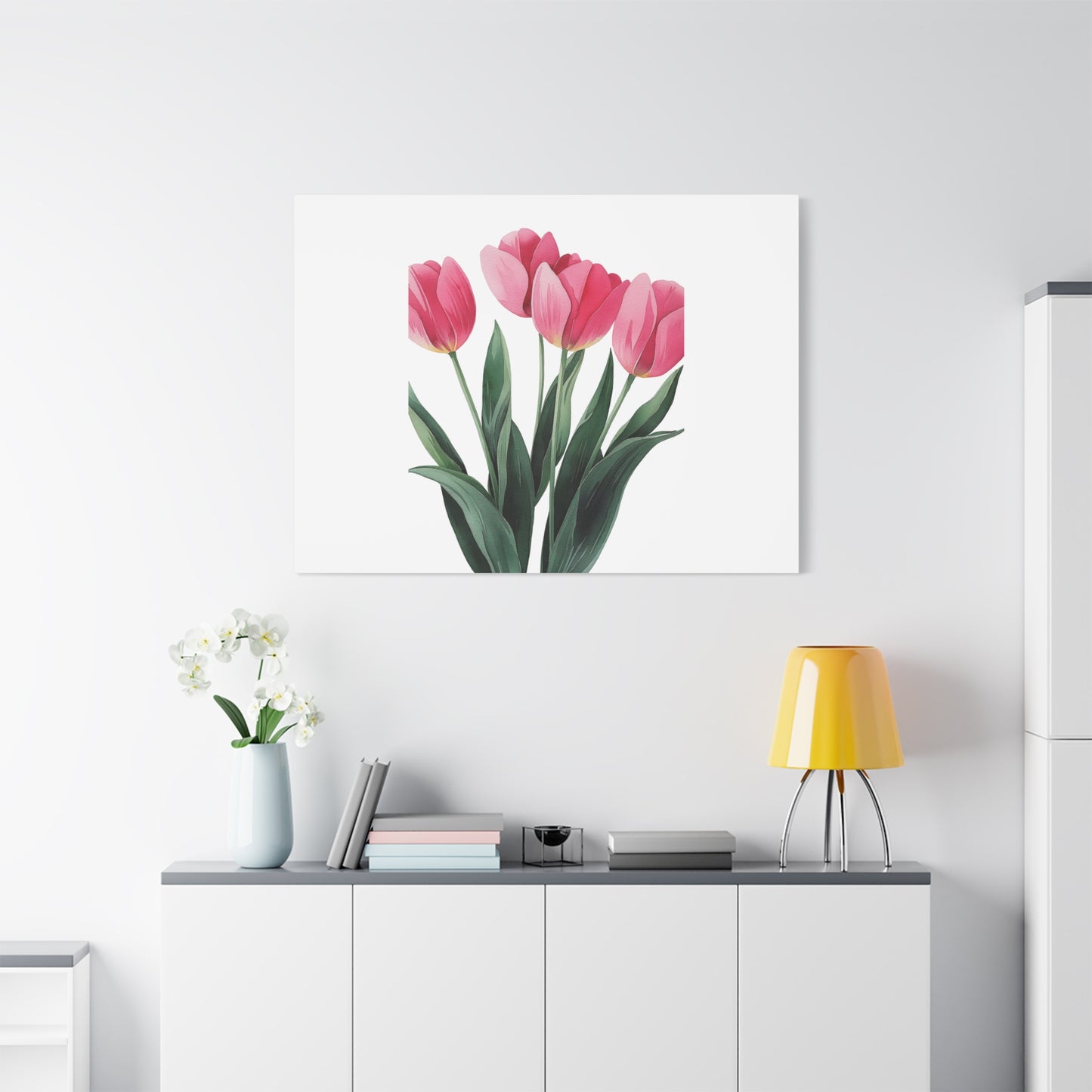 Pink Tulip Bouquet Wall Art Print | Elegant Floral Botanical Decor