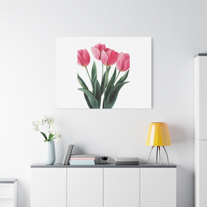 Pink Tulip Bouquet Wall Art Print | Elegant Floral Botanical Decor