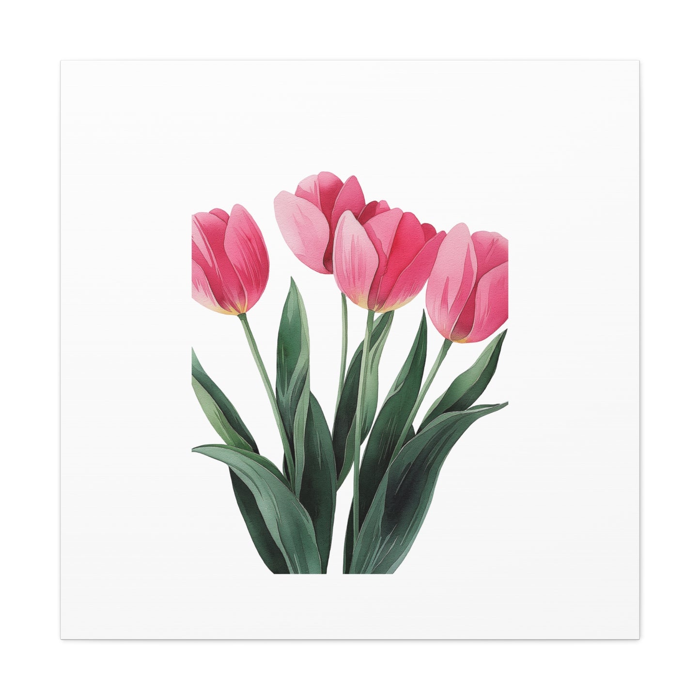 Pink Tulip Bouquet Wall Art Print | Elegant Floral Botanical Decor
