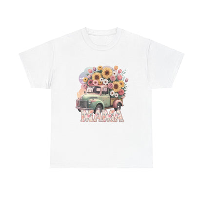 T-Shirt | Vintage Floral Mom Tee | Mama Vintage Truck Floral Tee | Mama Flower Truck Graphic Tee
