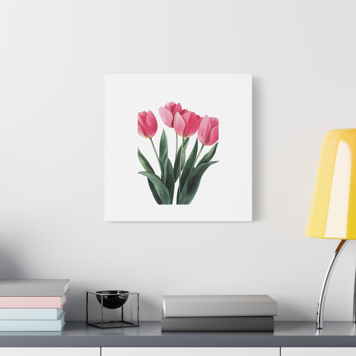 Pink Tulip Bouquet Wall Art Print | Elegant Floral Botanical Decor