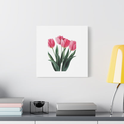 Pink Tulip Bouquet Wall Art Print | Elegant Floral Botanical Decor