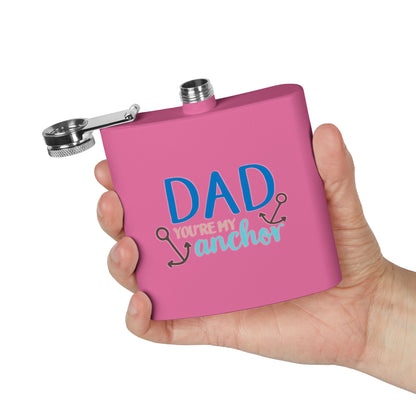 Funny Dad Gift Flask  | Dad You’re My Anchor | Father’s Day Gift for Dad, | Husband | New Dad | BBQ Gift | Flask  6oz | Stainless Steel  | Hip Flask