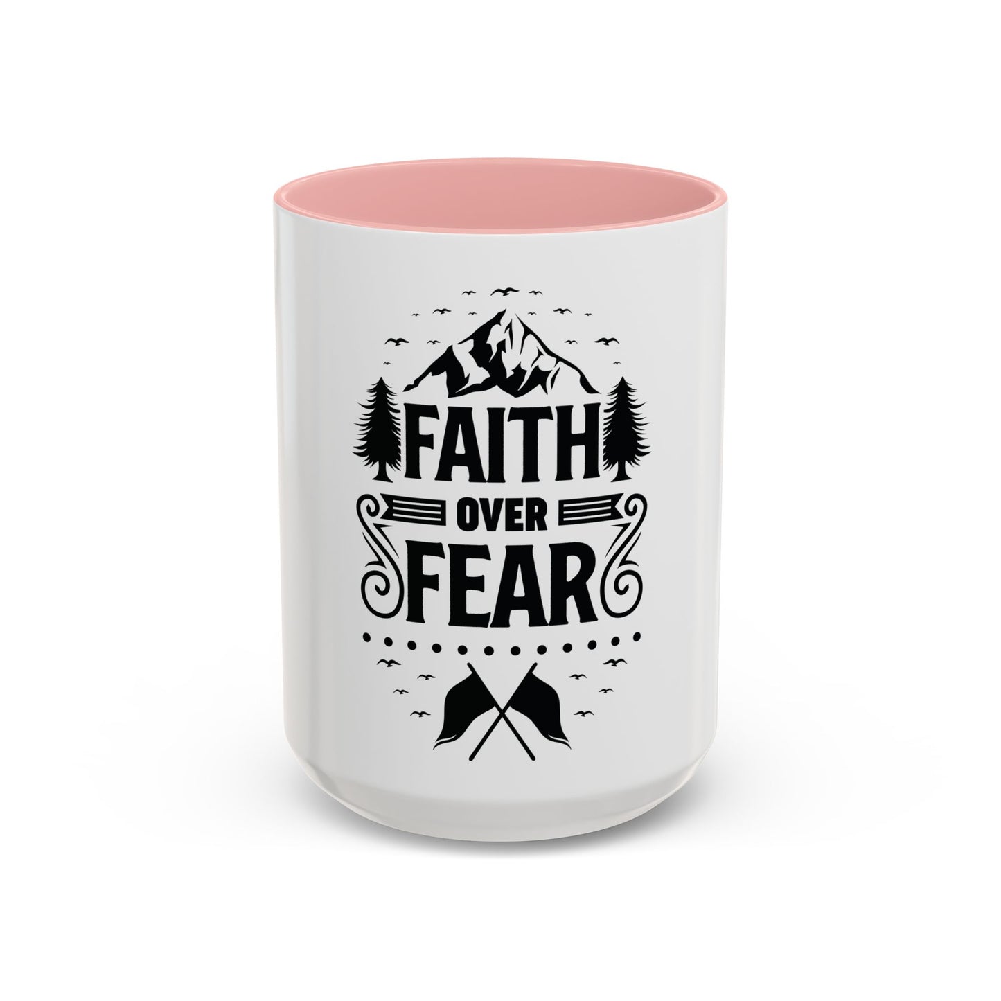 Faith Over Fear Mug | Inspirational Coffee Cup | Motivational Gift | Christian Mug | Positive Quote Drinkware | Accent Coffee Mug  | 11oz | 15oz
