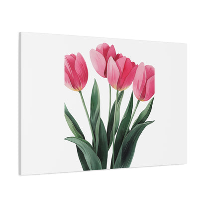 Pink Tulip Bouquet Wall Art Print | Elegant Floral Botanical Decor