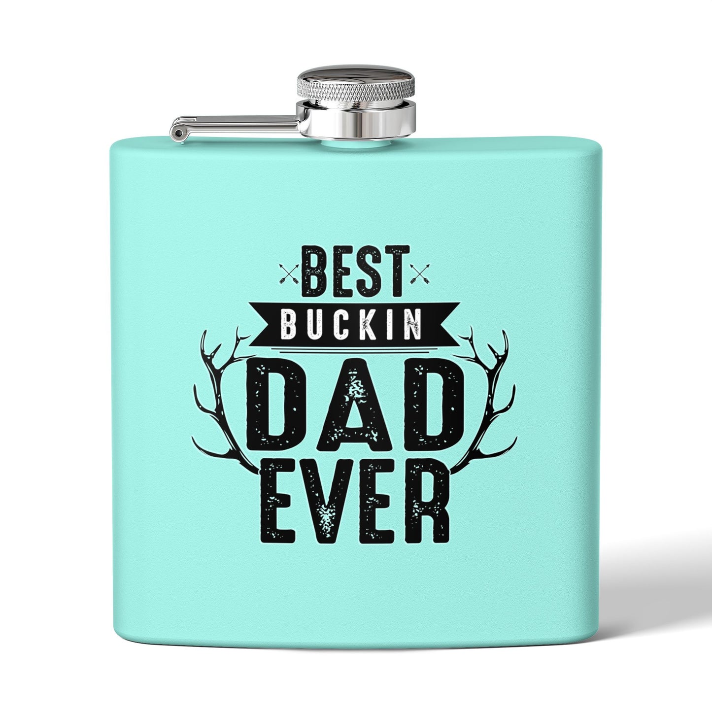 Best Buckin Dad Ever Stainless Steel Flask |  6oz Fathers Day Gift | 6 oz | Best Buckin Dad Ever Flask | Funny Father’s Day Gift | Stainless Steel Hip Flask for Dad