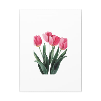 Pink Tulip Bouquet Wall Art Print | Elegant Floral Botanical Decor