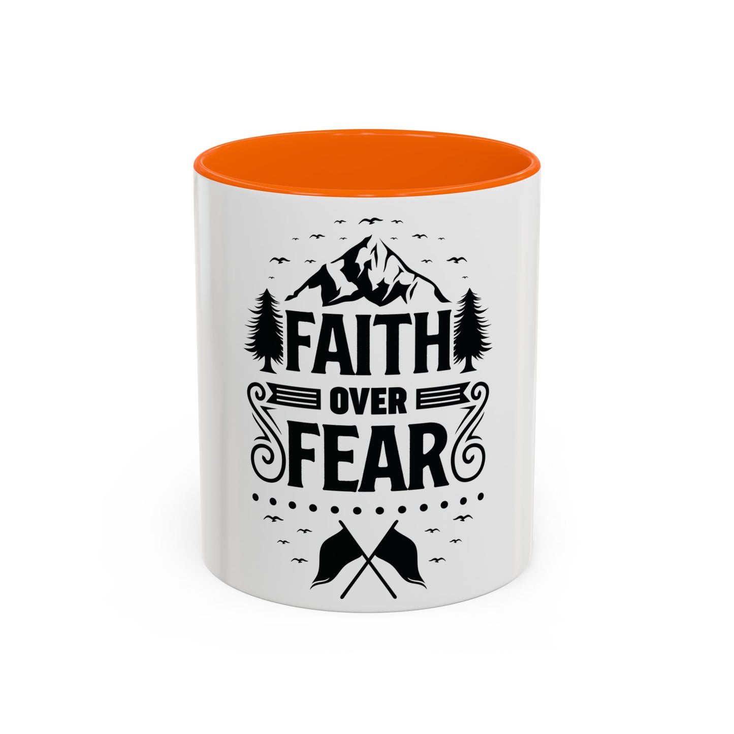 Faith Over Fear Mug | Inspirational Coffee Cup | Motivational Gift | Christian Mug | Positive Quote Drinkware | Accent Coffee Mug  | 11oz | 15oz
