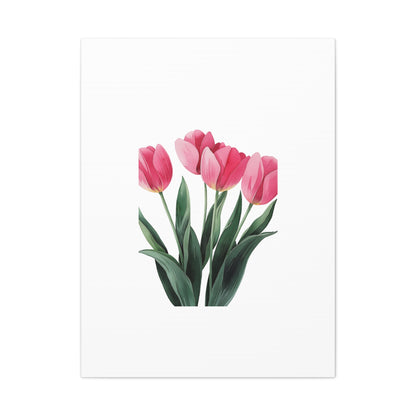 Pink Tulip Bouquet Wall Art Print | Elegant Floral Botanical Decor