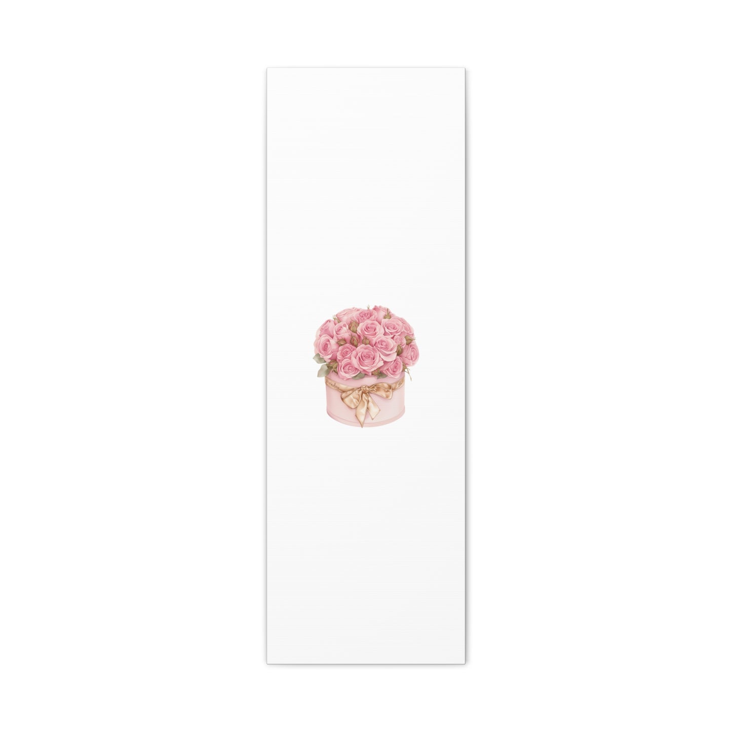 Pink Rose Bouquet Box Wall Art Print | Elegant Floral Gift Decor | Matte Canvas