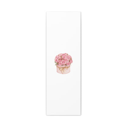 Pink Rose Bouquet Box Wall Art Print | Elegant Floral Gift Decor | Matte Canvas