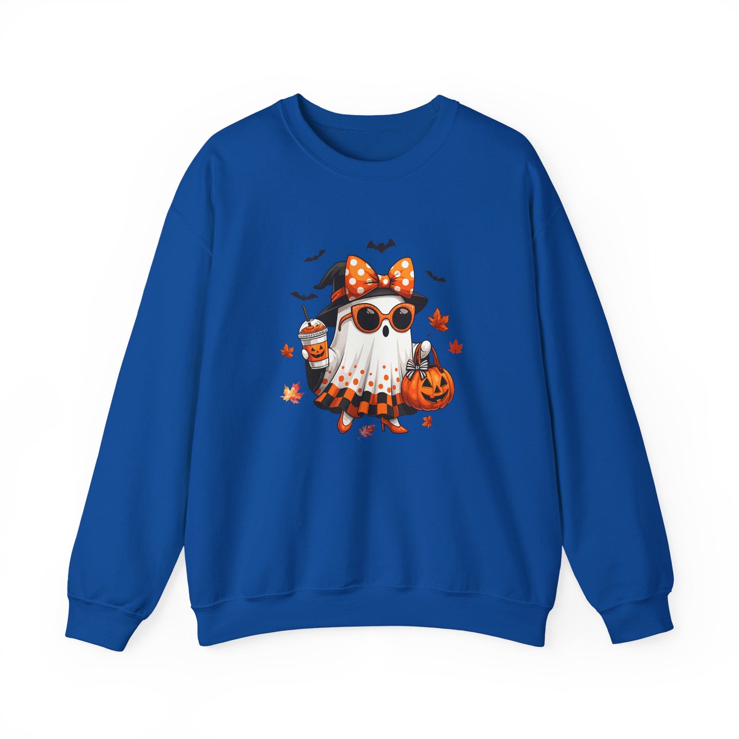 Halloween Ghost Crewneck Sweatshirt | Cute Halloween Ghost Sweatshirt | Spooky Girl Ghost Crewneck | Pumpkin Ghost Sweater | Fall Halloween Sweatshirt | Trendy Autumn Ghost Gift
