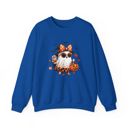 Halloween Ghost Crewneck Sweatshirt | Cute Halloween Ghost Sweatshirt | Spooky Girl Ghost Crewneck | Pumpkin Ghost Sweater | Fall Halloween Sweatshirt | Trendy Autumn Ghost Gift