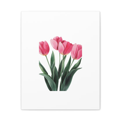 Pink Tulip Bouquet Wall Art Print | Elegant Floral Botanical Decor