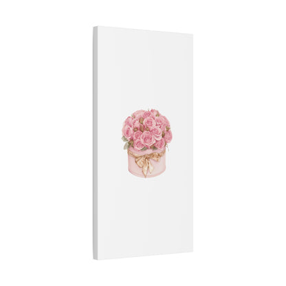 Pink Rose Bouquet Box Wall Art Print | Elegant Floral Gift Decor | Matte Canvas