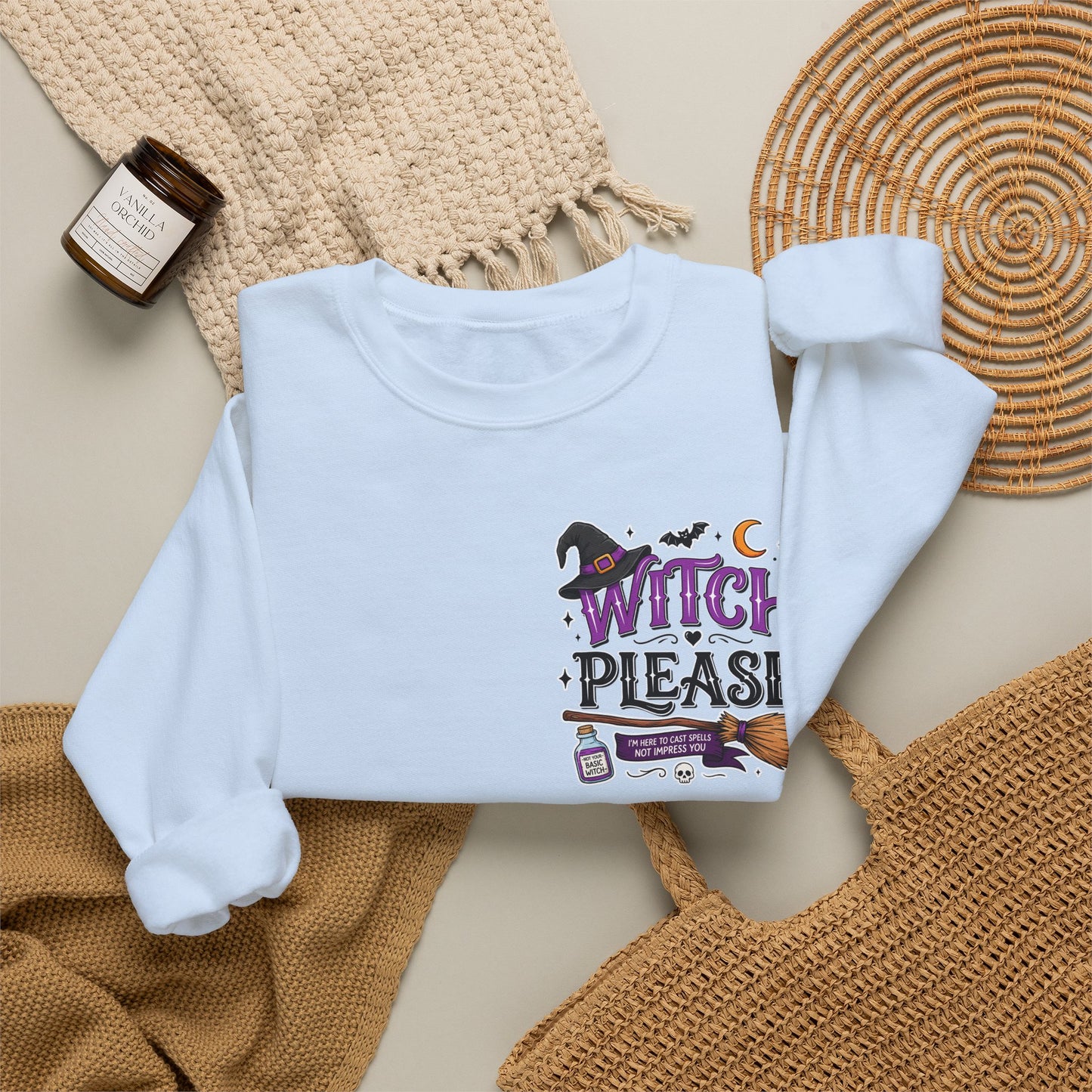 Witch Halloween | Ghost Sweatshirt | Autumn Sweatshirt | Fall Sweatshirt | Trendy Sweatshirt | Unisex Sweatshirt | Oversized Sweatshirt