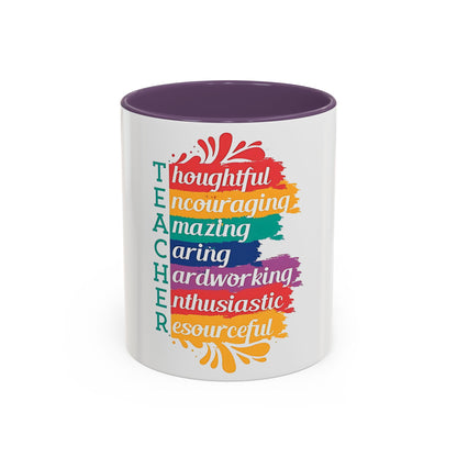 Teacher Appreciation Mug | Inspirational Teacher Gift Coffee Cup |  Classroom Desk Mug for Educators | Teacher Appreciation Coffee Mug | Colorful Acrostic |  Thoughtful | Encouraging | Amazing| 11oz...