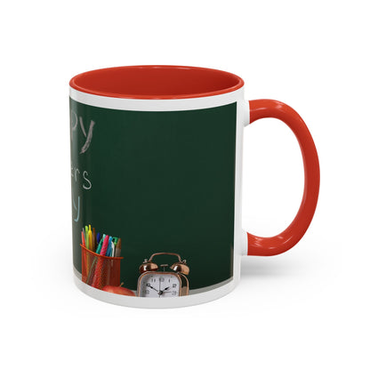 Happy Teachers Day Mug | Teacher Appreciation Gift Coffee Cup | Cute School Gift Idea for Teachers | Accent Coffee Mug | 11oz | 15oz