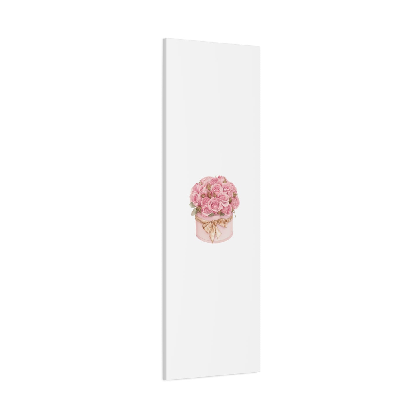 Pink Rose Bouquet Box Wall Art Print | Elegant Floral Gift Decor | Matte Canvas