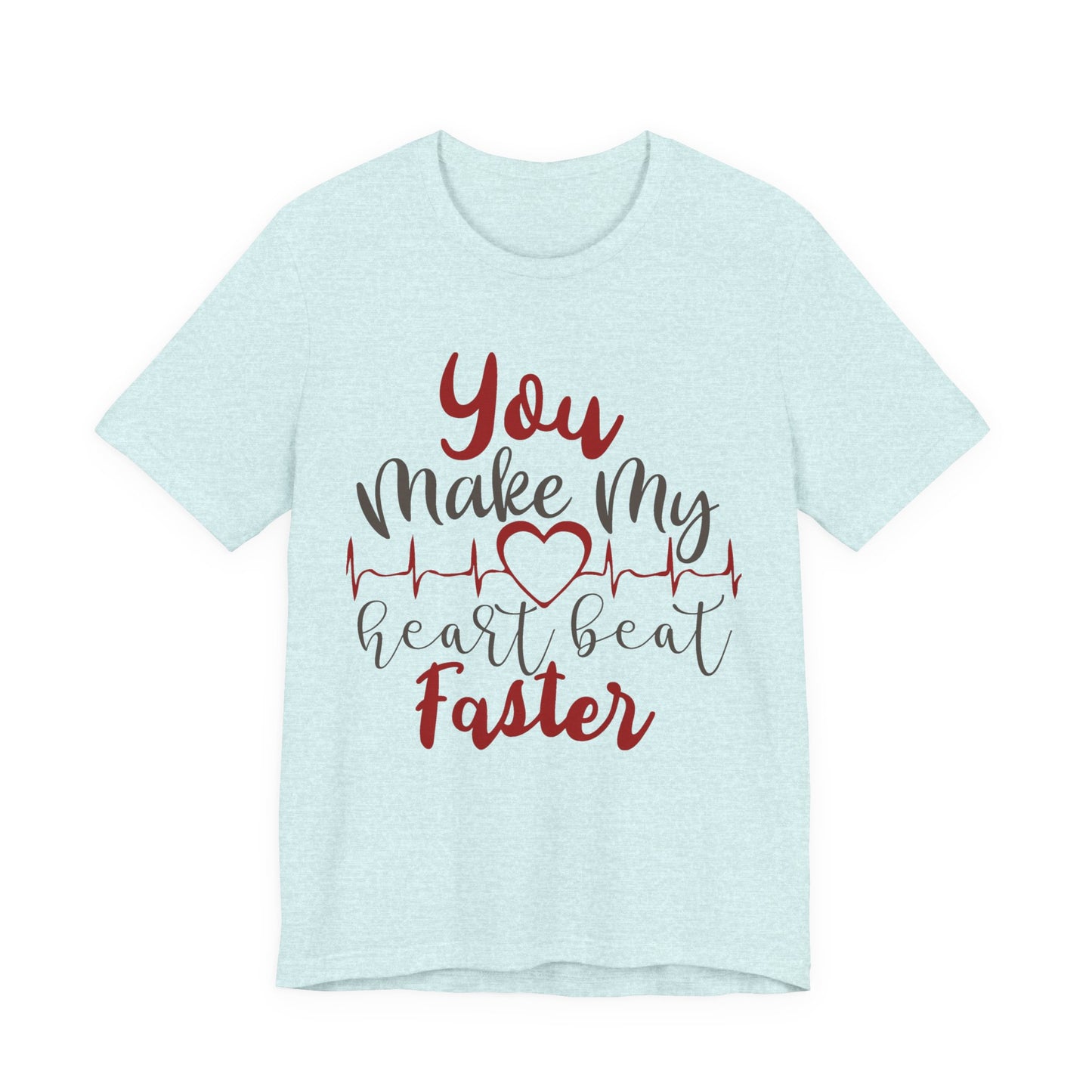 Romantic Heartbeat Graphic T-Shirt | Trendy Romantic Tee | Summer Cute Graphic Tee | Valentine’s Day Gift | Love Quote Shirt