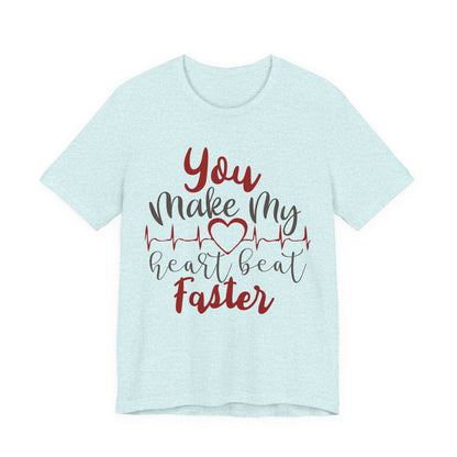 Romantic Heartbeat Graphic T-Shirt | Trendy Romantic Tee | Summer Cute Graphic Tee | Valentine’s Day Gift | Love Quote Shirt