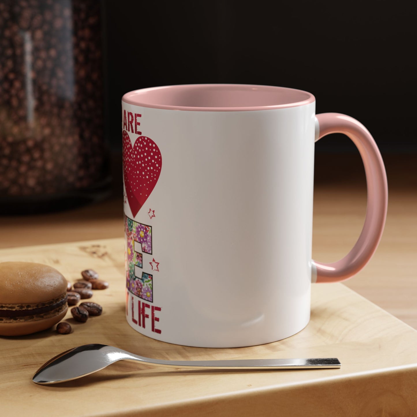 You Are the Love of My Life” Mug | Romantic Floral Coffee Cup | Cute Gift for Her, Wife, Girlfriend | Accent Coffee Mug | 11oz | 15oz)