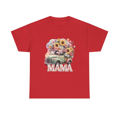 T-Shirt | Vintage Floral Mom Tee | Mama Vintage Truck Floral Tee | Mama Flower Truck Graphic Tee
