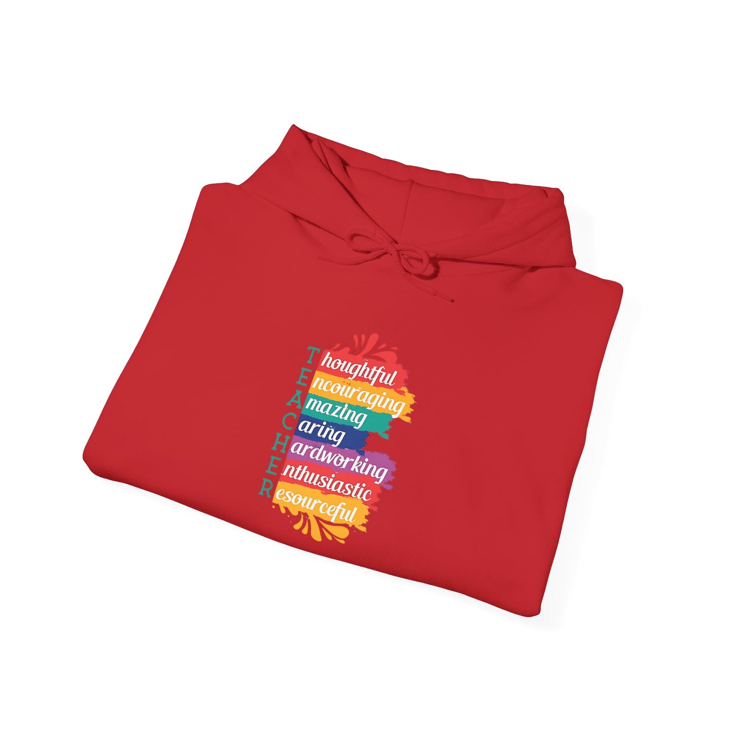 Teacher Appreciation Hoodie |  Inspirational Teacher Gift Sweatshirt | Colorful Graphic Hoodie for Educators | Librarian Rainbow Acrostic Hoodie | Proud Book Lover Sweatshirt