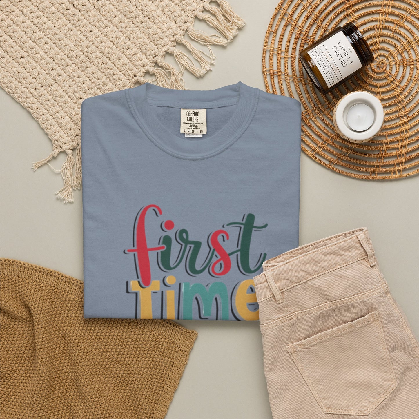 First Time Mama Tee | Trendy Motherhood Shirt for New Moms | Gift for Her | New Mom T-Shirt |‘First Time Mom’ Cute Graphic Tee | Perfect Baby Shower Gift