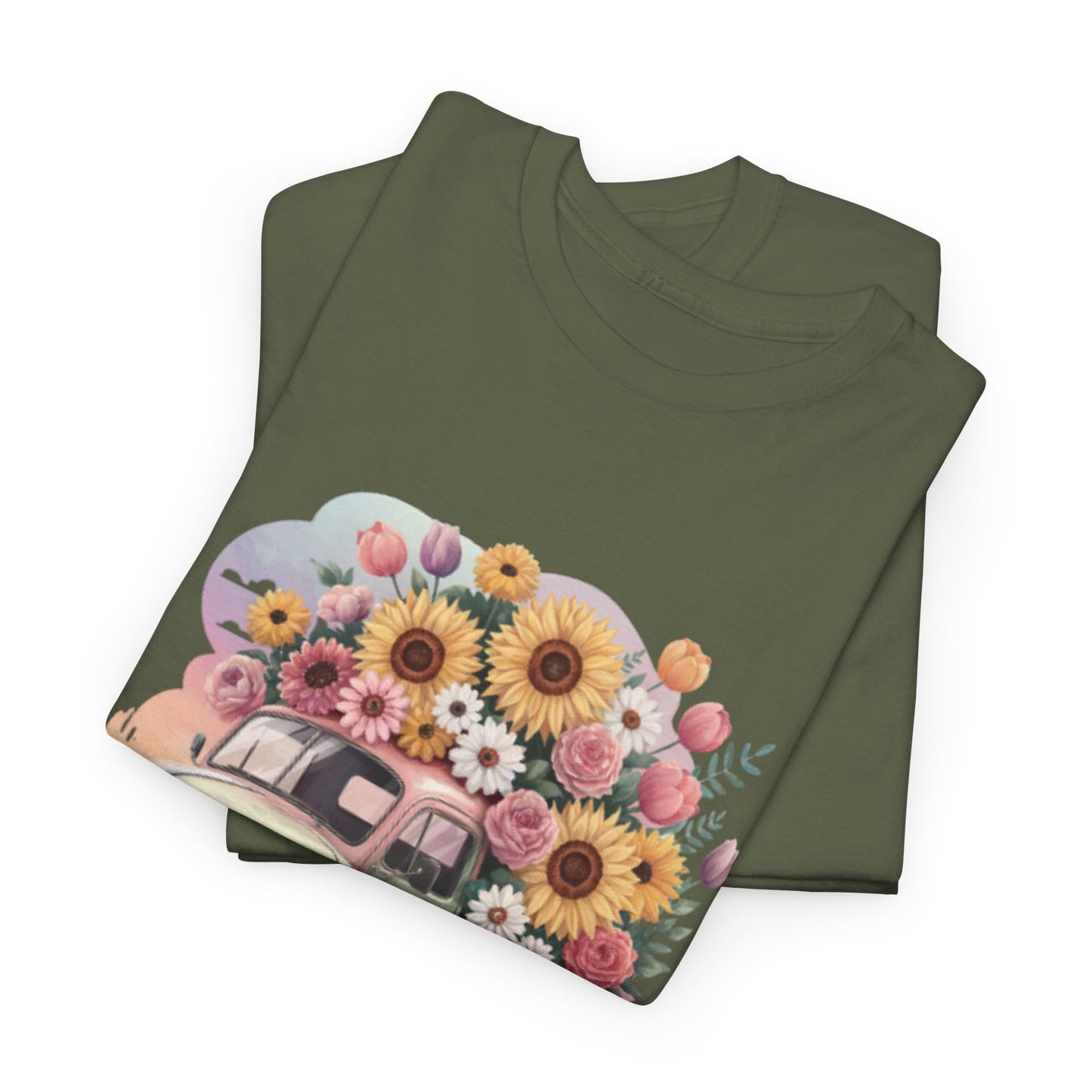 T-Shirt | Vintage Floral Mom Tee | Mama Vintage Truck Floral Tee | Mama Flower Truck Graphic Tee