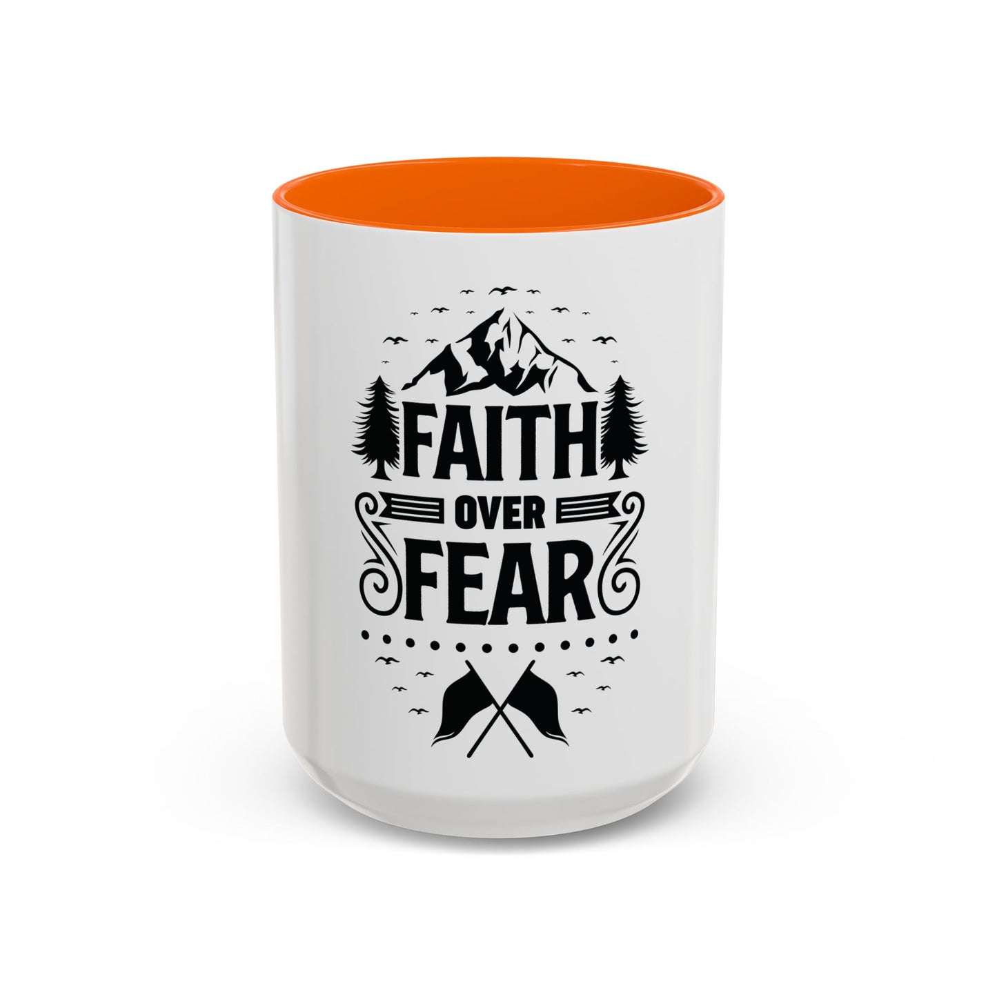 Faith Over Fear Mug | Inspirational Coffee Cup | Motivational Gift | Christian Mug | Positive Quote Drinkware | Accent Coffee Mug  | 11oz | 15oz