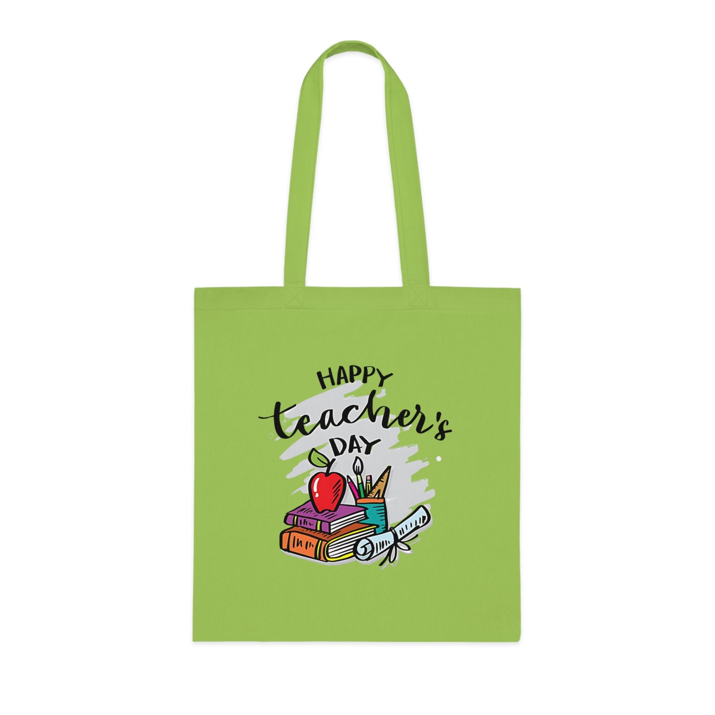 | Happy Teacher’s Day Tote Bag | Cute Teacher Appreciation Canvas | Cotton Tote