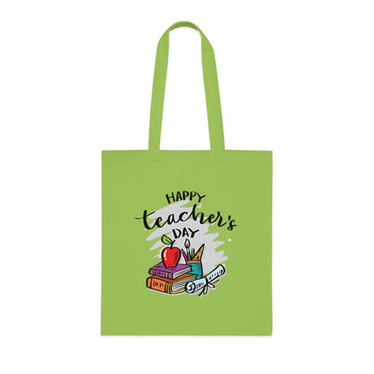 | Happy Teacher’s Day Tote Bag | Cute Teacher Appreciation Canvas | Cotton Tote
