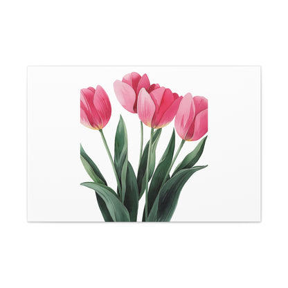 Pink Tulip Bouquet Wall Art Print | Elegant Floral Botanical Decor