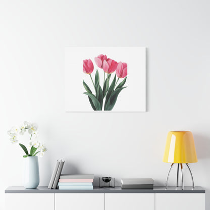 Pink Tulip Bouquet Wall Art Print | Elegant Floral Botanical Decor