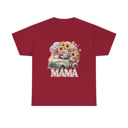 T-Shirt | Vintage Floral Mom Tee | Mama Vintage Truck Floral Tee | Mama Flower Truck Graphic Tee