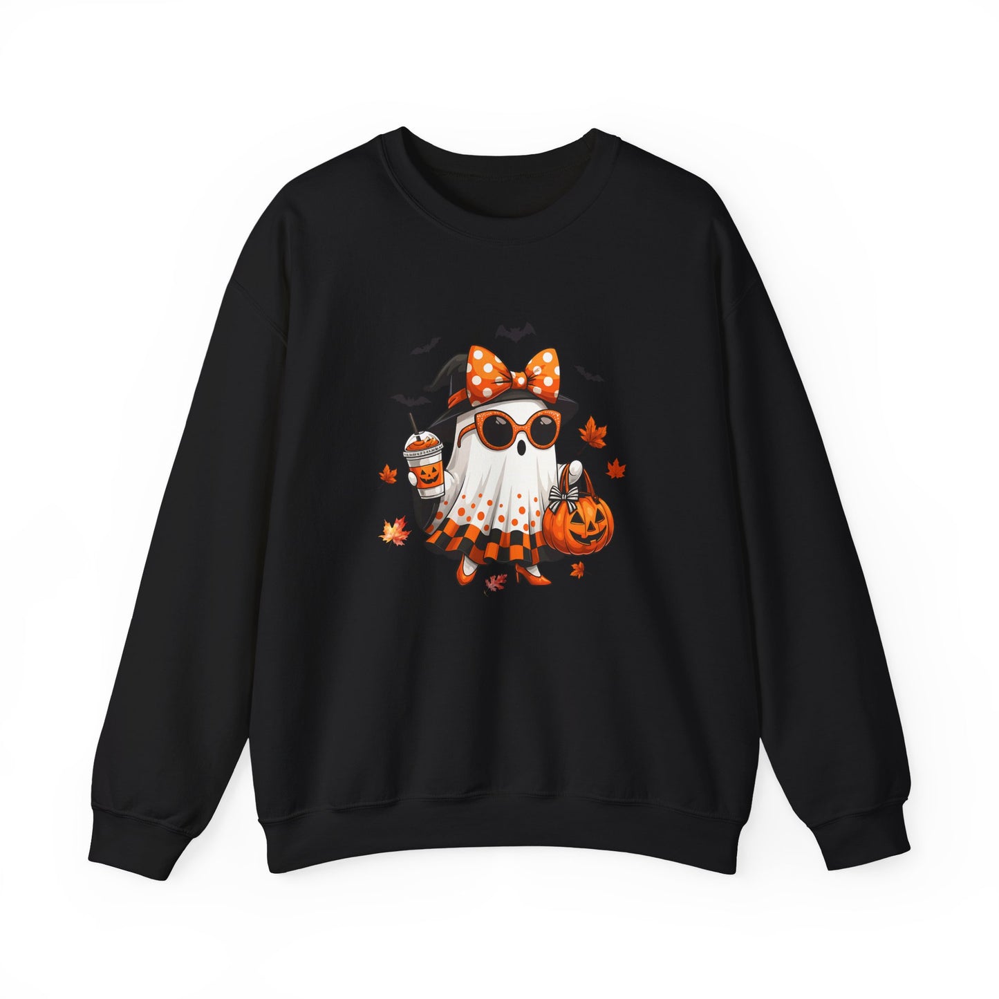 Halloween Ghost Crewneck Sweatshirt | Cute Halloween Ghost Sweatshirt | Spooky Girl Ghost Crewneck | Pumpkin Ghost Sweater | Fall Halloween Sweatshirt | Trendy Autumn Ghost Gift