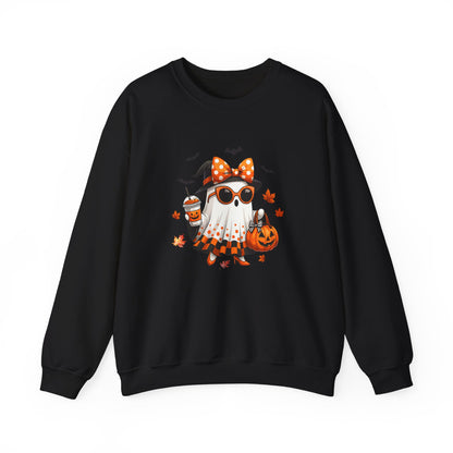 Halloween Ghost Crewneck Sweatshirt | Cute Halloween Ghost Sweatshirt | Spooky Girl Ghost Crewneck | Pumpkin Ghost Sweater | Fall Halloween Sweatshirt | Trendy Autumn Ghost Gift