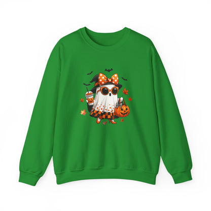 Halloween Ghost Crewneck Sweatshirt | Cute Halloween Ghost Sweatshirt | Spooky Girl Ghost Crewneck | Pumpkin Ghost Sweater | Fall Halloween Sweatshirt | Trendy Autumn Ghost Gift